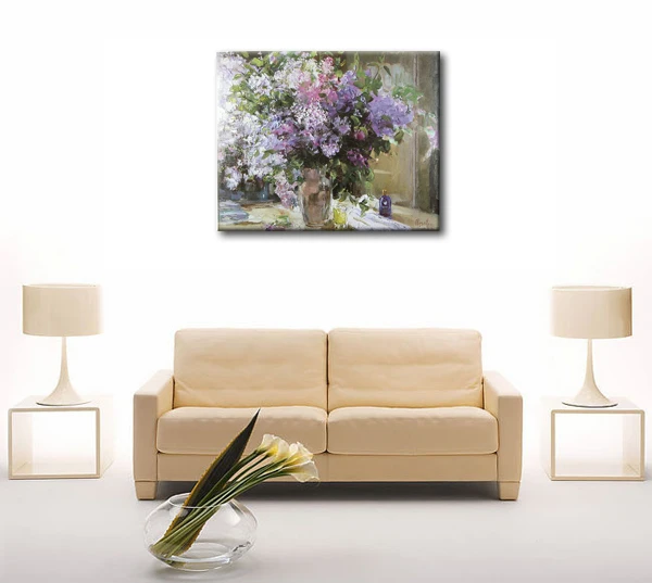 Высокое качество настенная живопись холст растягивающиеся цветы масляная для