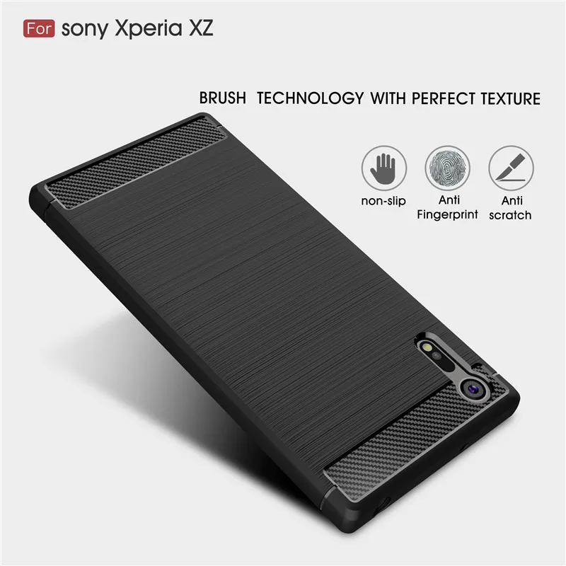 Чехол из углеродного волокна для Sony Xperia XZ F8331 F8332 мягкий чехол силикона и ТПУ F8331|case