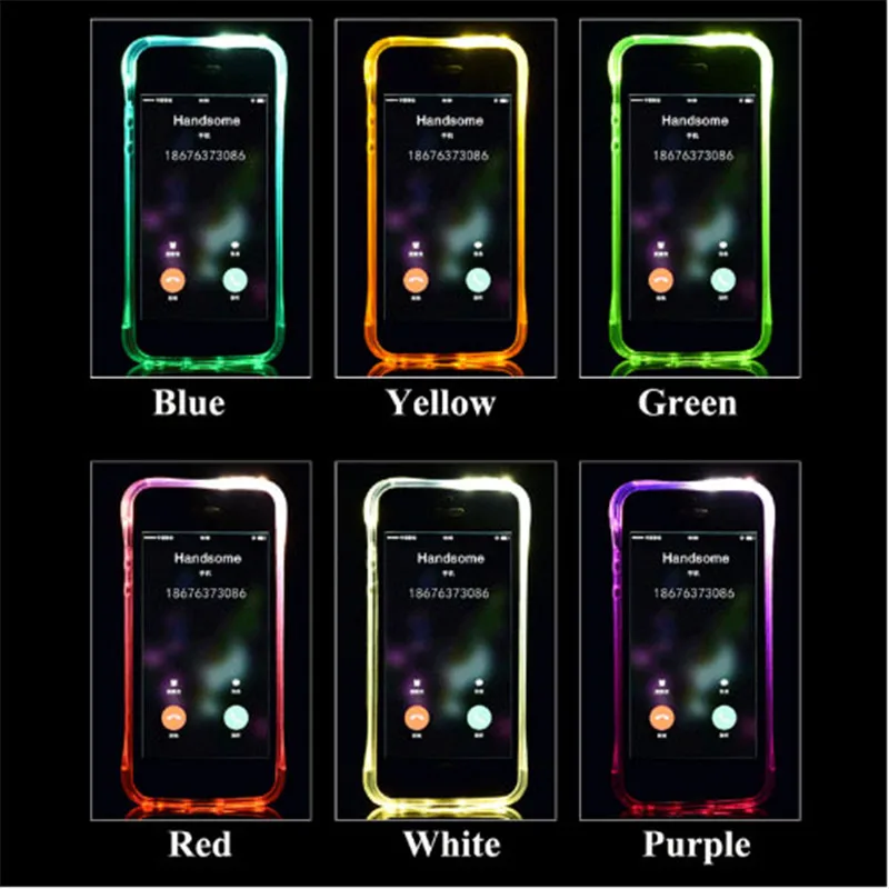 LED Flash Call Luminous Transparent Soft TP Silicone Phone Cases for iPhone 5 5S SE 6 6S 7 8 Plus X XS MAX XR XSMax Case |