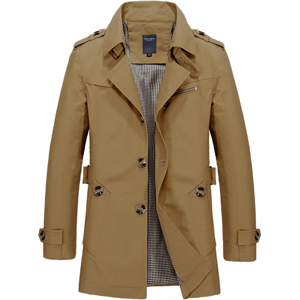 Мужская Осенняя однотонная куртка на пуговицах зимняя повседневная одежда