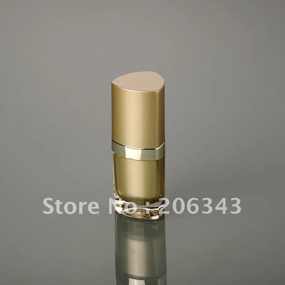 15 мл Золотой треугольный пресс с насосом для лосьона. Бутылка бликов