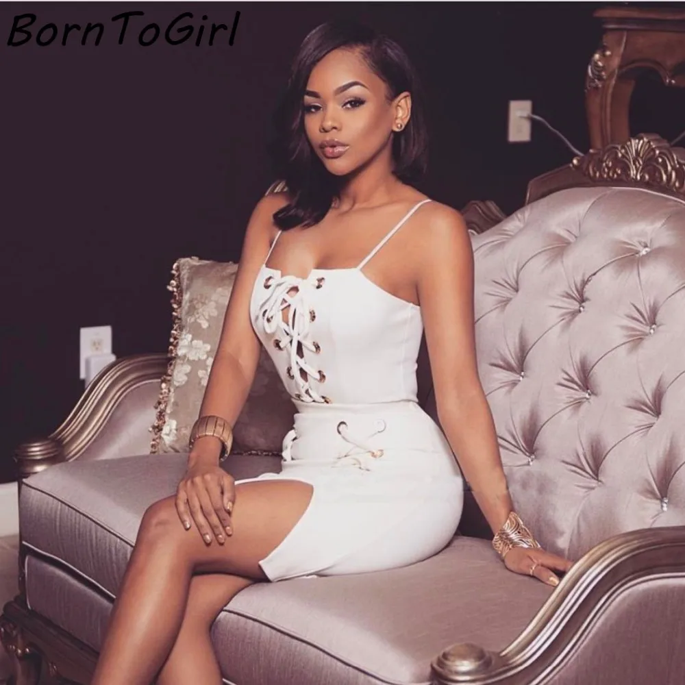 Borntogirl вечерние элегантные пикантные Холтер Глубокий v образным вырезом