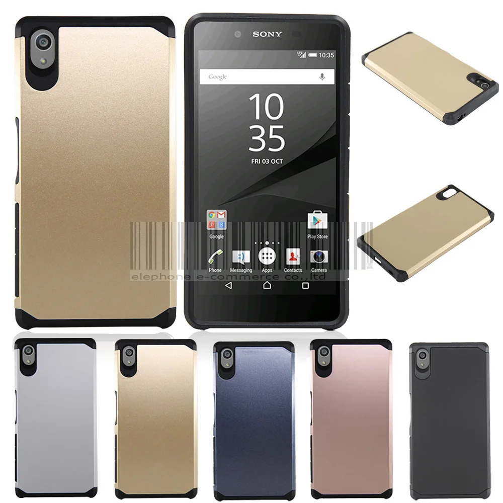 Doul Layer Slim Hybrid Shockproof Armor Case Hard Protective Cover With/Without Films For Sony Xperia Z5 E6603 E6633 E6653 E6683 |