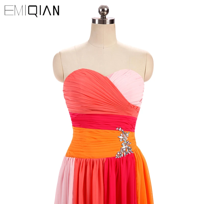 Женское шифоновое платье без рукавов розовое или оранжевое длинное вечернее