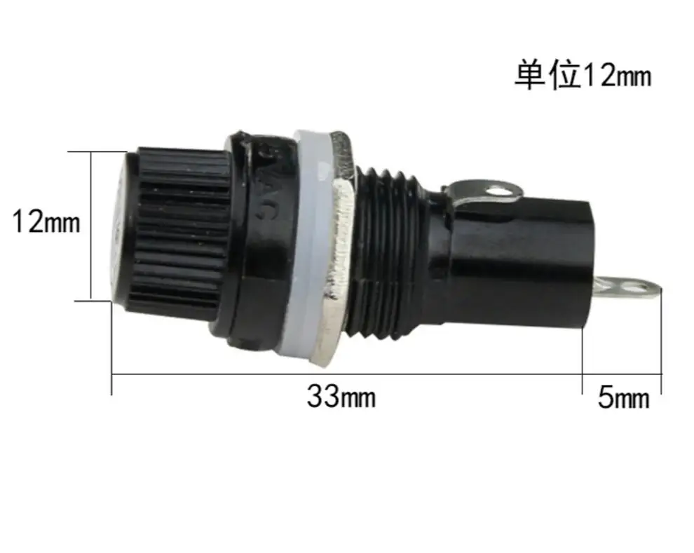 1 шт. 5*20 мм 10A250V предохранитель + черный держатель предохранителя для страховой