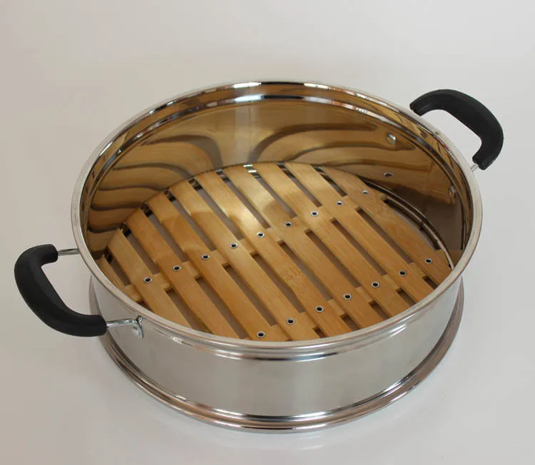 

24cm 26cm 30cm 32cm 34cm 36cm Chinese food steamer basket stainless steel bamboo dumplings steamer buns mushiki 24CM to 36CM