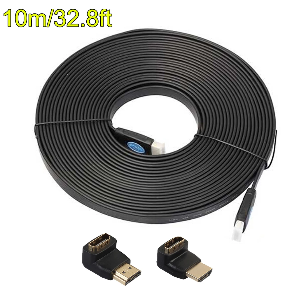3 м/5 м/10 м HDMI 2,0 кабель аудио-видео кабель высокого Скорость HD 4K x 2K плоский кабель HDMI кабель со штыревыми соединителями на обоих концах для подключения+ 90/270 градусов адаптер