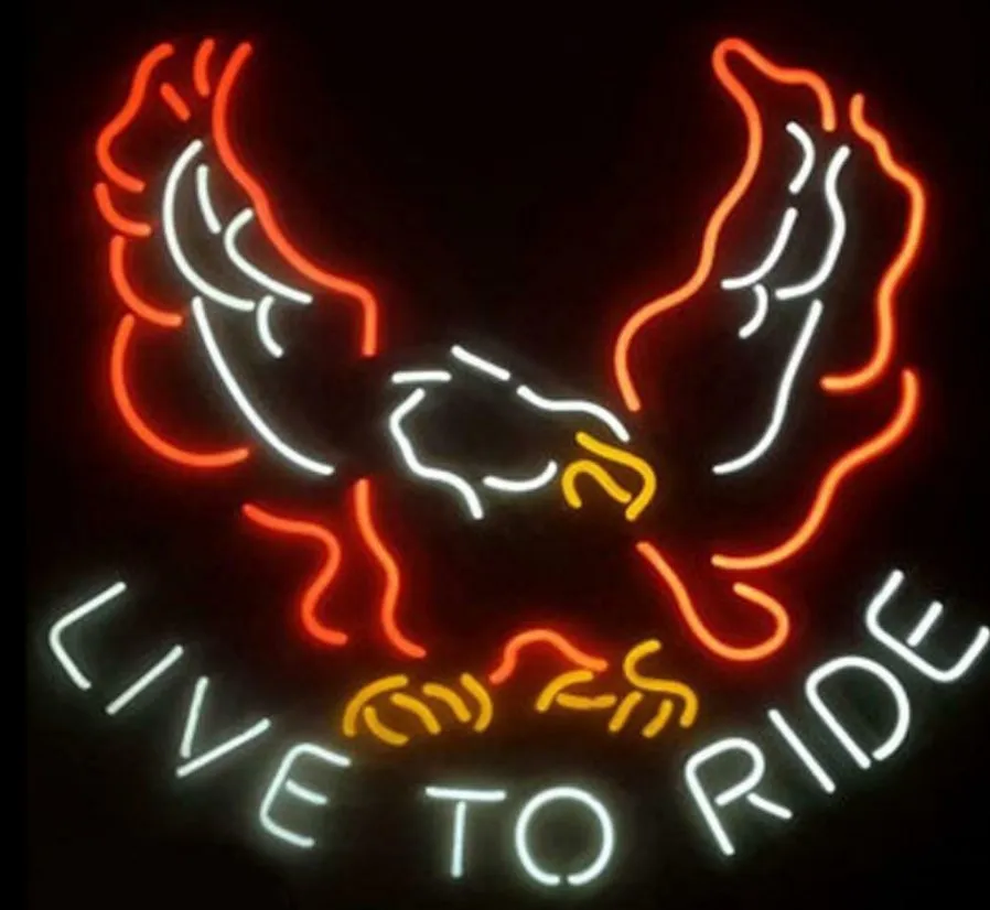 

Custom Live To Ride Motorcycles Glass Neon Light Sign Beer Bar