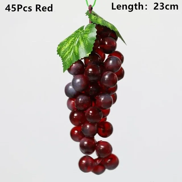 45pcs red Имитация фруктов, искусственный виноград, сделай сам, искусственные фрукты, пластиковые искусственные фрукты, искусственный изюм для украшения дома, свадьбы - Цвет: 45pcs red