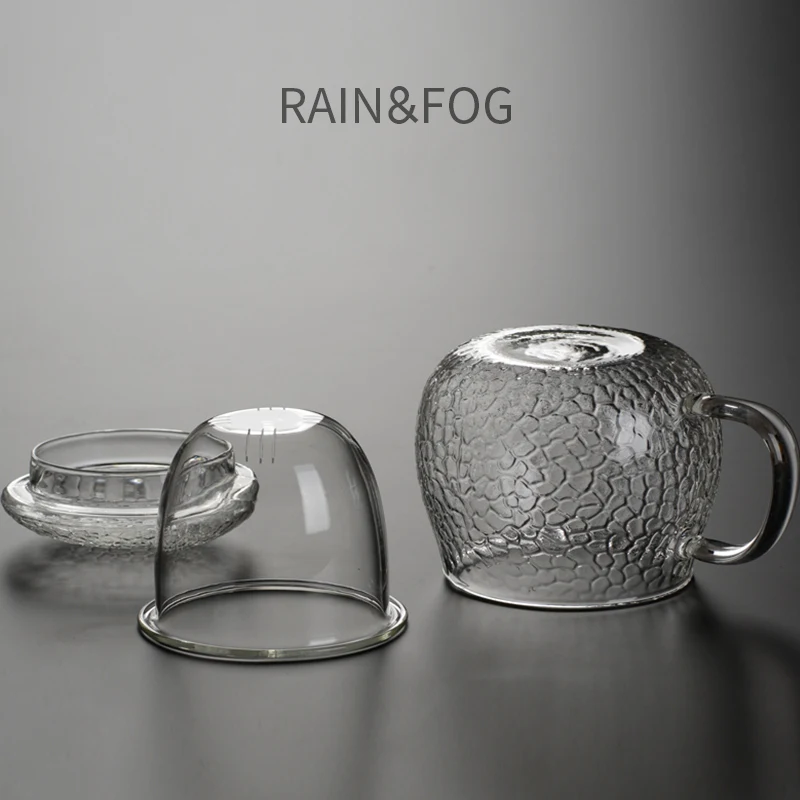 Стеклянный чайный набор молоток зернистый термостойкий стеклянный фильтр офисная чайная кружка с крышкой ароматизированный чайный набор