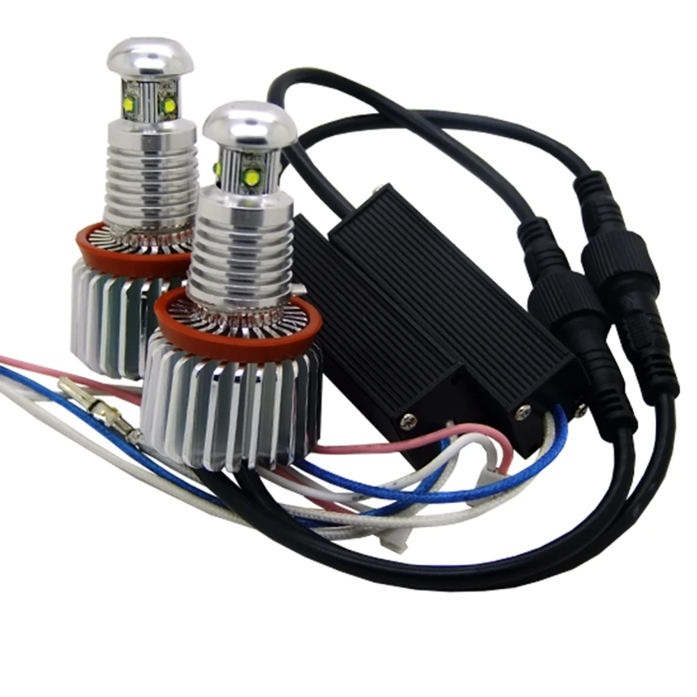 Eonstime 6000k 2 шт. 40 Вт H8 Cree 4LED чипы HID фары ангельские глаза для BMW E60 E61 E63 E70 X5 X6 Z4 E71 E82 E87 E89