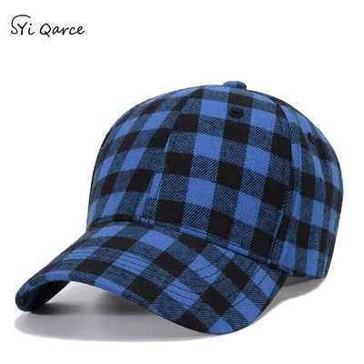 Dark Blue SYi Qarce, стиль, бейсболка с конским хвостом, Западная клетчатая бейсболка, уличная Кепка для отдыха, солнцезащитная Кепка, модная бейсбольная кепка - Цвет: Dark Blue