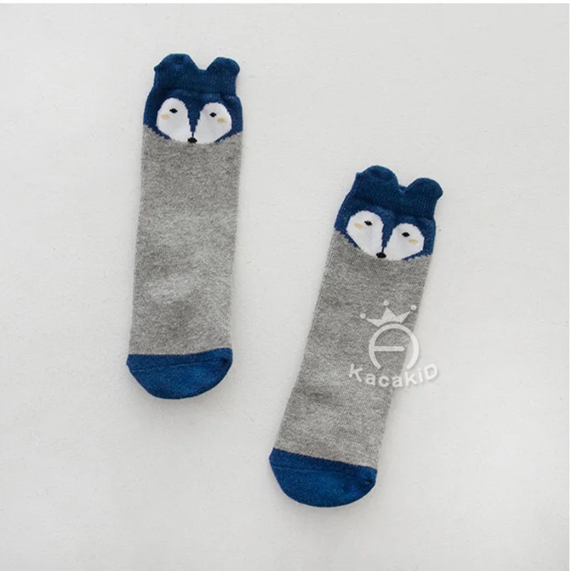 3 Pairs/lot Cotton Baby Infant Spring Summer Socks 3d Ears Fox Sox Toddler Bebe Nonslip Anti-slip | Детская одежда и обувь
