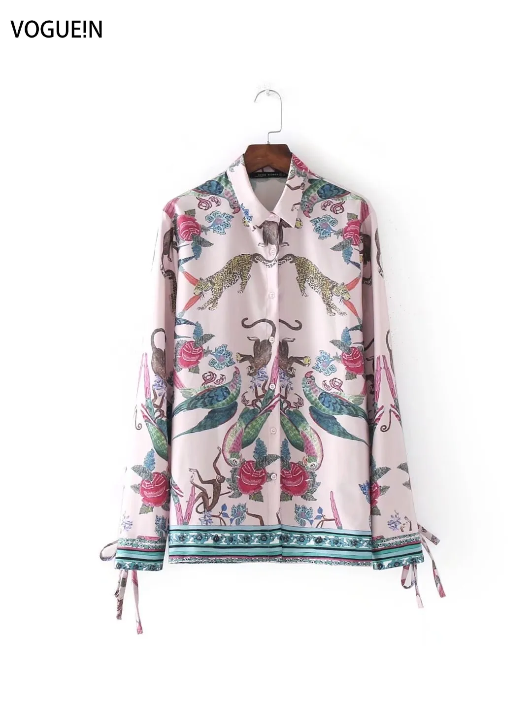 Voguein новые женские в винтажном стиле с длинным рукавом Цветочный Животные Птица