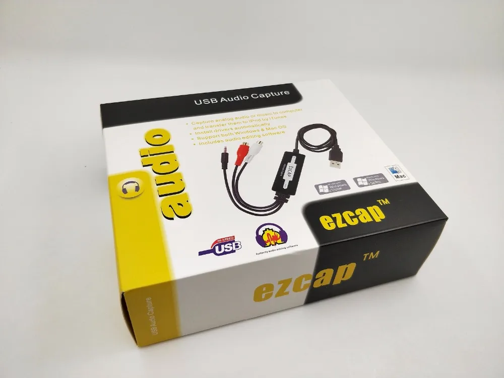 EZCAP USB аудио Захват рекордер 3 5 мм RCA R/L входные турникеты/кассетные ленты к MP3