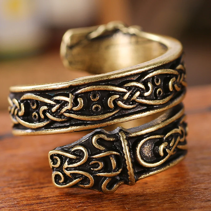 Регулируемое Скандинавское кольцо Паган дракон 1 шт.|Кольца| |