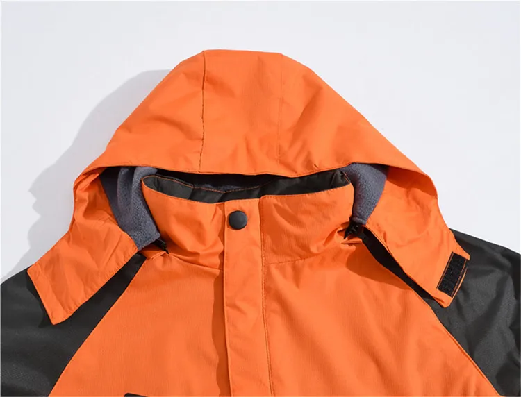 Mountainskin Men Autumn Hiking Jackets Outdoor Sport Windbreaker Camping Trekking Fishing Fleece Hat Detachable Male Coats MA343