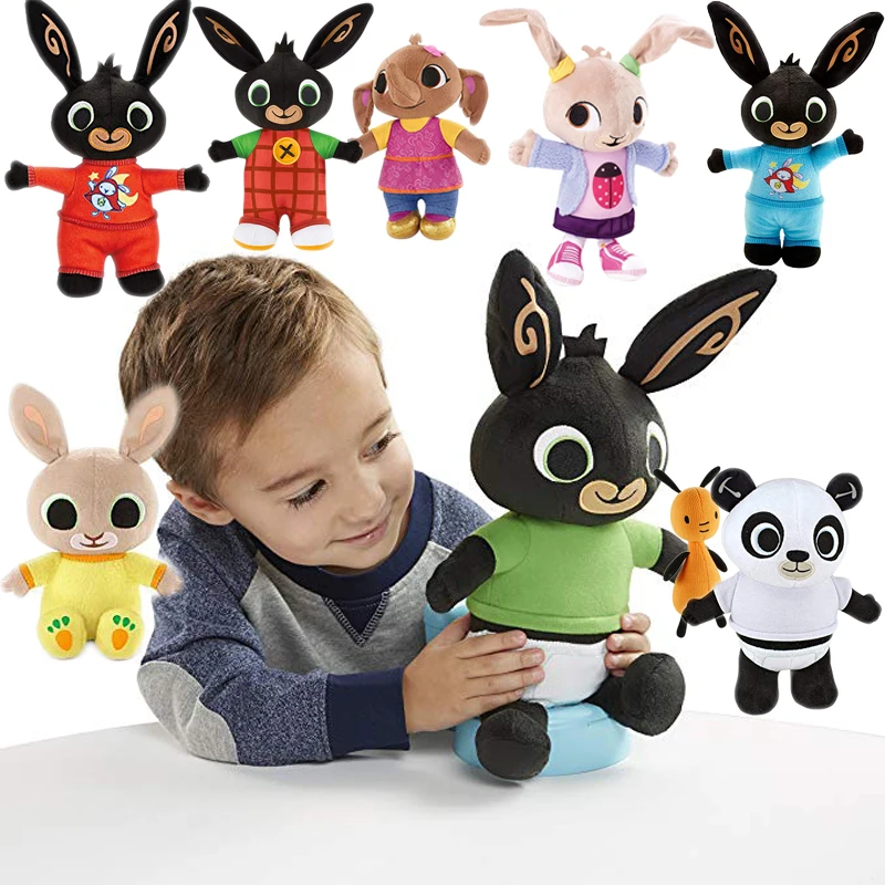 Настоящая плюшевая игрушка Bing Bunny sula flop Hoppity Voosh pando bing coco, плюшевая кукла peluche, игрушки для детей на день рождения, рождественские подарки