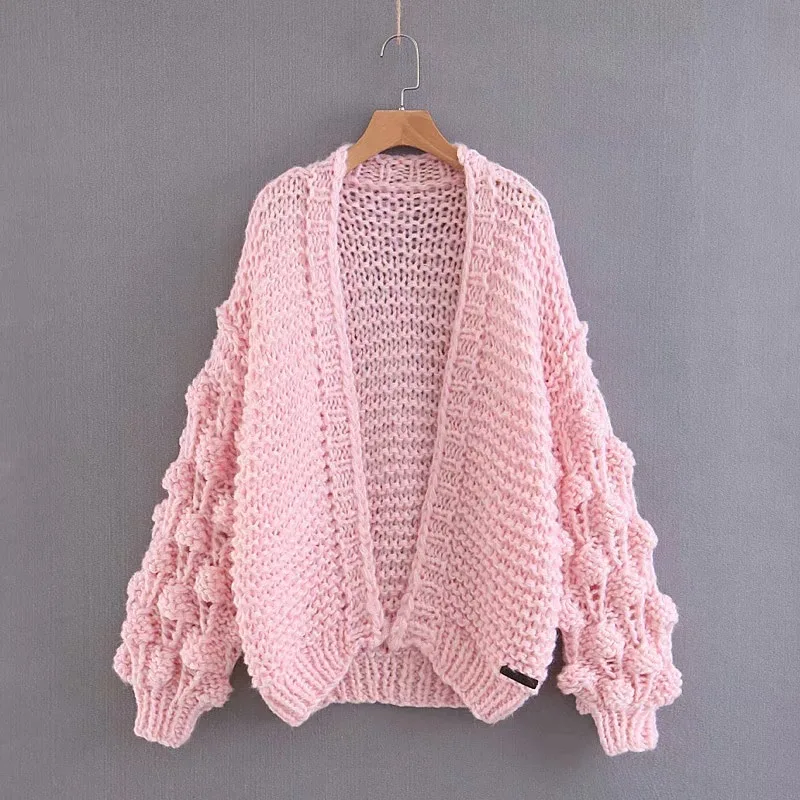 Коллекция 2018 года мохеровый кардиган ручной вязки свитер Женский грубый женский