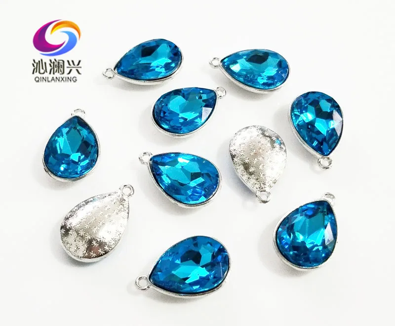 lake blue 7x10 мм 10x14 мм 13x18 мм Форма dr высокое качество стекло кристалл кулон, flatback пришить стразы, Diy/аксессуары для одежды - Цвет: lake blue