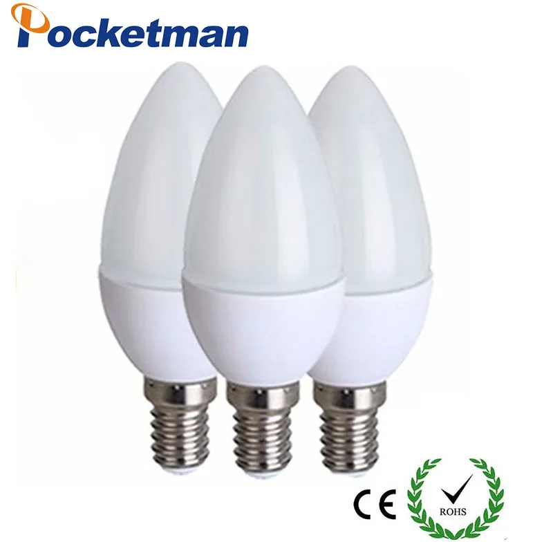 Pocketman 1 шт. Led Свеча светильник лампочка E14 SMD2835 220 В энергосберегающие лампы Decorativas