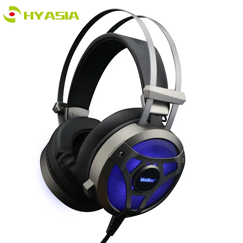 HYASIA стерео игровая usb гарнитура 3D объемный бас наушники для ПК Игровые
