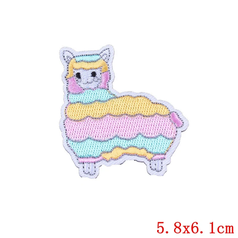 CAMEL Prajna DIY железные нашивки мультфильм милый из альпаки овечий вышитые нашивки ткань для футболок патч наклейки для аппликаций на одежду в полоску - Цвет: CAMEL
