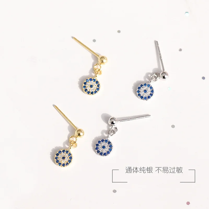 Evil eye Серьги 100% стерлингового серебра 925 пробы ювелирные изделия мода