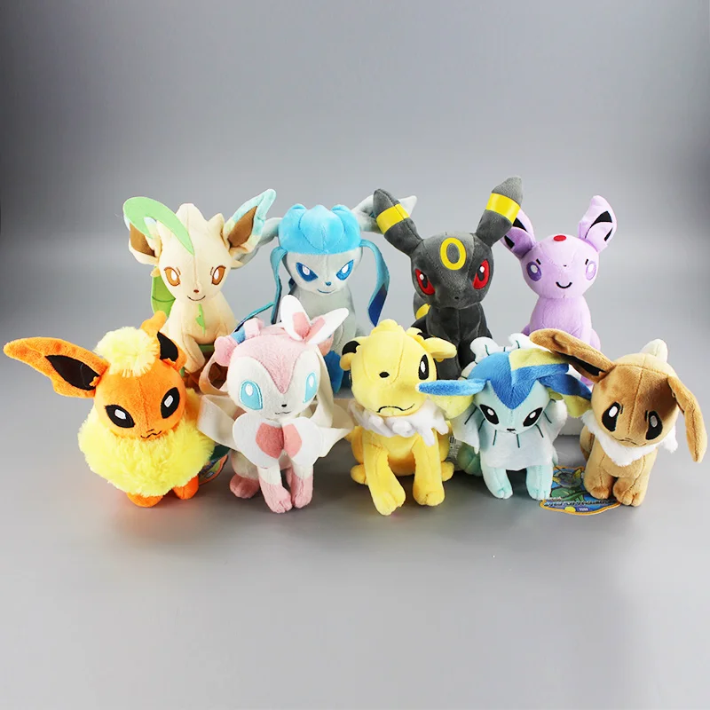 9 шт./лот 20 см Sit Eevee Sylveon Espeon flarion Umbreon Glaceon Jolteon vaporion Leafeon мягкие животные плюшевые игрушки