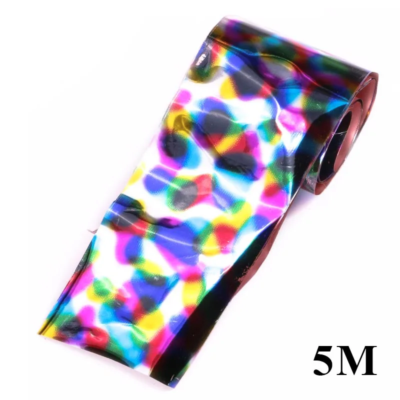 Colorful egg 1 шт. Фольга для ногтей красота передачи советы клей стикеры Леопард красочные яйцо Блестящий песок форма ремесло DIY украшения 5 метров - Цвет: Colorful egg