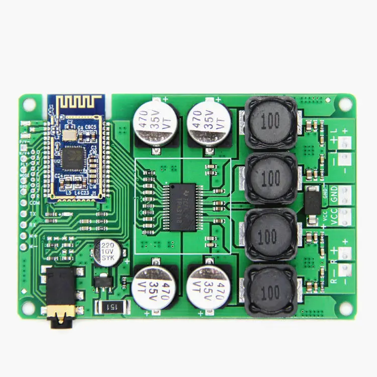 Bluetooth 5 0 приемник усилитель мощности плата 30WX2 стерео аудио AUX 12В 24В автомобиль |