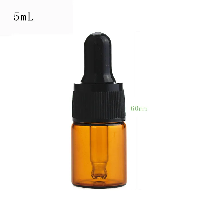 30pcs/lot 5ml/10ml Empty Dropper Glass Bottle With Black Lid Portable Eye Aromatherapy Esstenial Oil | Красота и здоровье