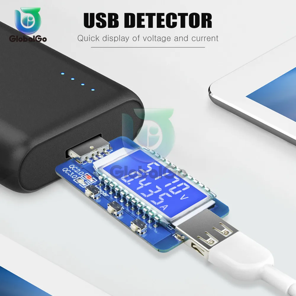 QC3.0 QC2.0 4 V-28 V Электрический афера Мощность триггер ЖК-дисплей цифровой детектор USB