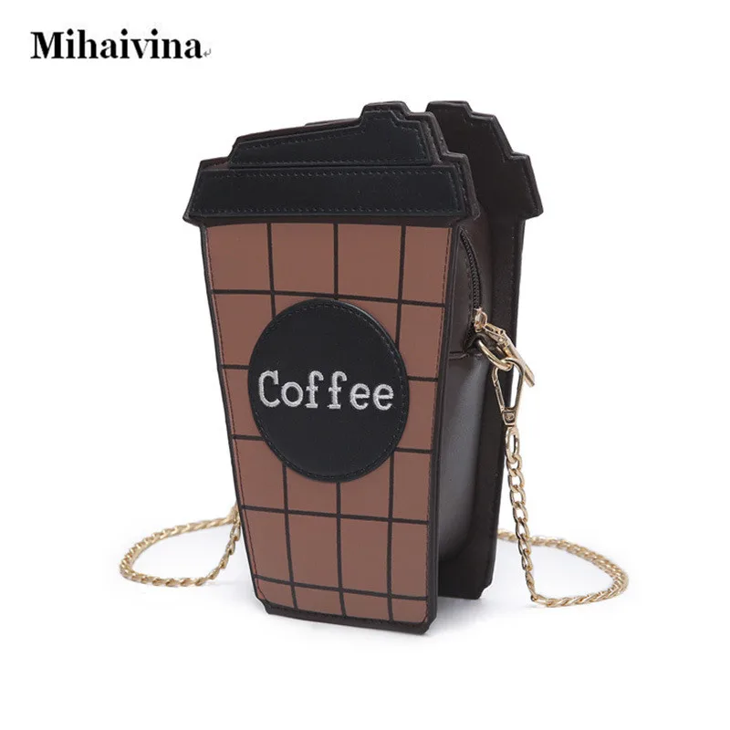 Новинка форма кофейной чашки сумка через плечо цепочка на ремне кошелек