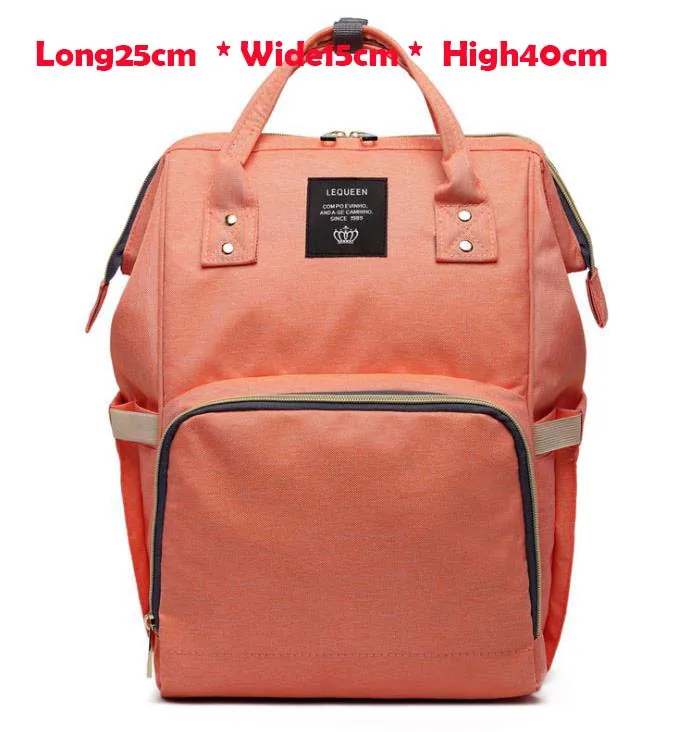 Light orange Сумка для подгузников, рюкзак для мам, сумка для беременных, большая сумка для подгузников, Bolsa Maternida, с принтом, Bebe, детская сумка, рюкзак для путешествий, для ухода за ребенком, гидросумка - Цвет: Light orange