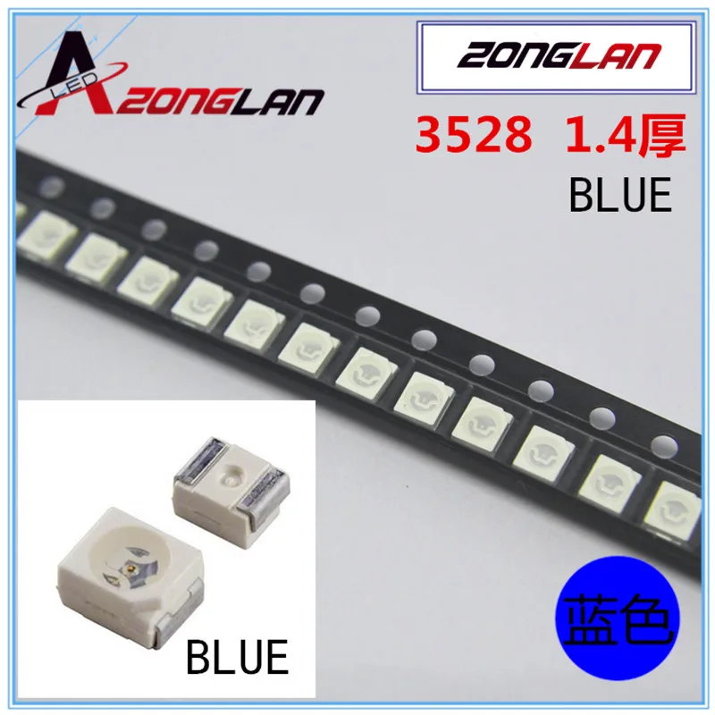 Бесплатная доставка 1210 3528 SMD СВЕТОДИОДНЫЙ ультра яркий синий диод 3 0 6 нм 3000 в чип