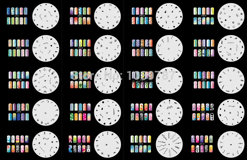 Многоразовые бриллиантовые трафареты 320 дизайнов 20 листов шаблона набор 2|airbrush nail