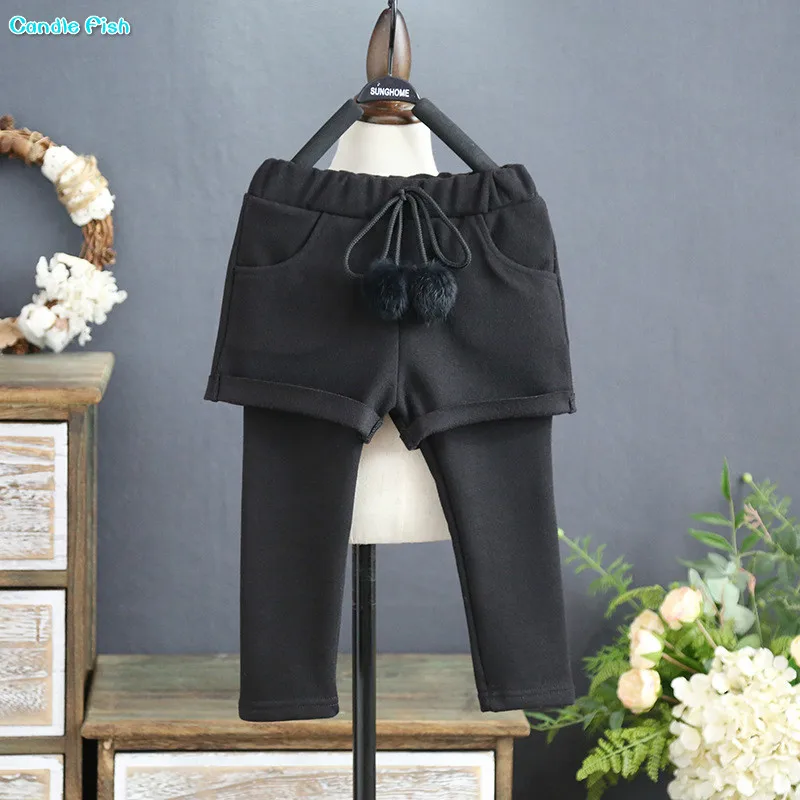 Детские штаны 2017 зимние Новые девушки толстый плюс бархатные леггинсы для