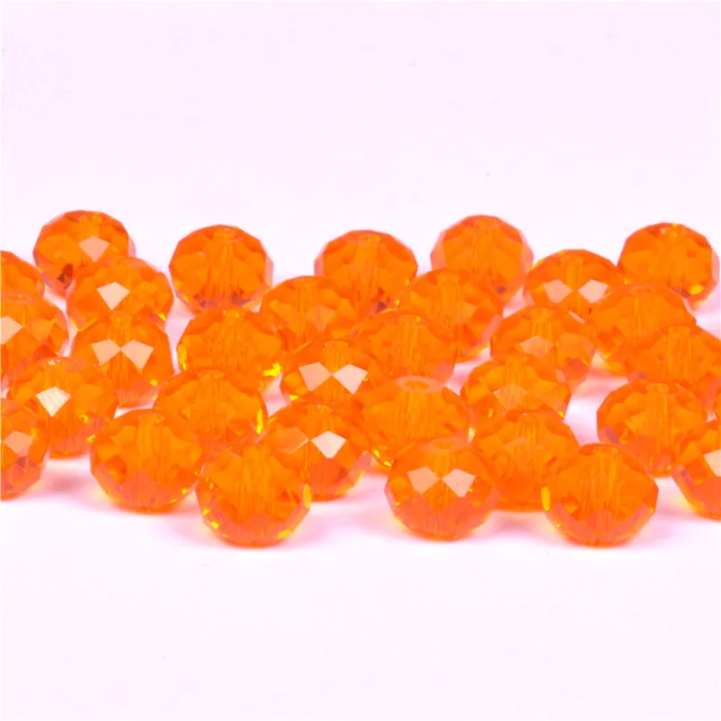 

4 6 8MM #5040 Faceted Crystal Glass Beads Transparent Rondelle Flat Craft Beads for DIY Jewelry Making U PICK COLOR