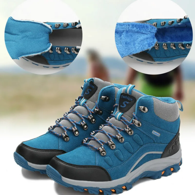 hiking shoes 2019 new lovers mountaineering outdoor leather sports men's and women's big size.46 | Спорт и развлечения