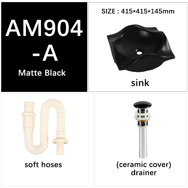Matte Black Искусство раковины для ванной комнаты матовый черный керамический сосуд волна дизайн Ручная стирка миска-умывальник над столешницей Современный умывальник AM904 - Цвет: Matte Black
