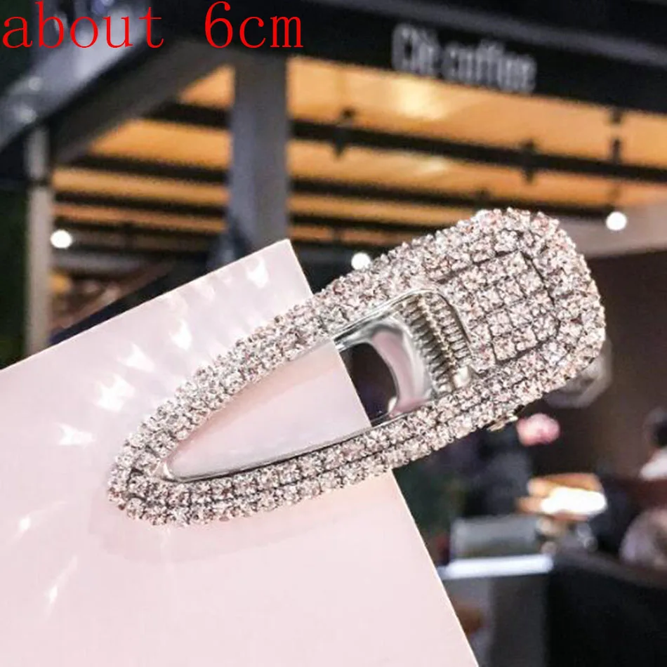S Rhodium Корея новые стильные яркие стразы кристалл шпильки с жемчугом оснастки палочные зажимы женская заколка для волос для девочек - Окраска металла: S Rhodium