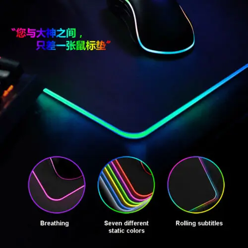 RGB игровой коврик для мыши резиновый коврик RGB красочный светодиодный Коврик Для Мыши для ПК компьютера 3D24