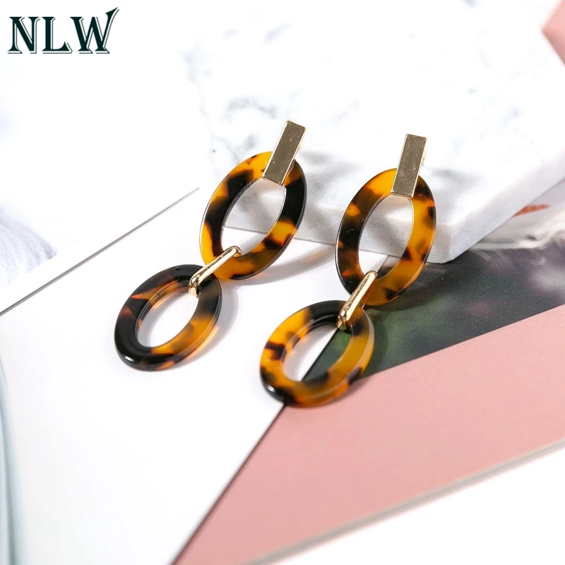 NLW Club Feminino леопардовые пластмассовые женские серьги сексуальные горячая