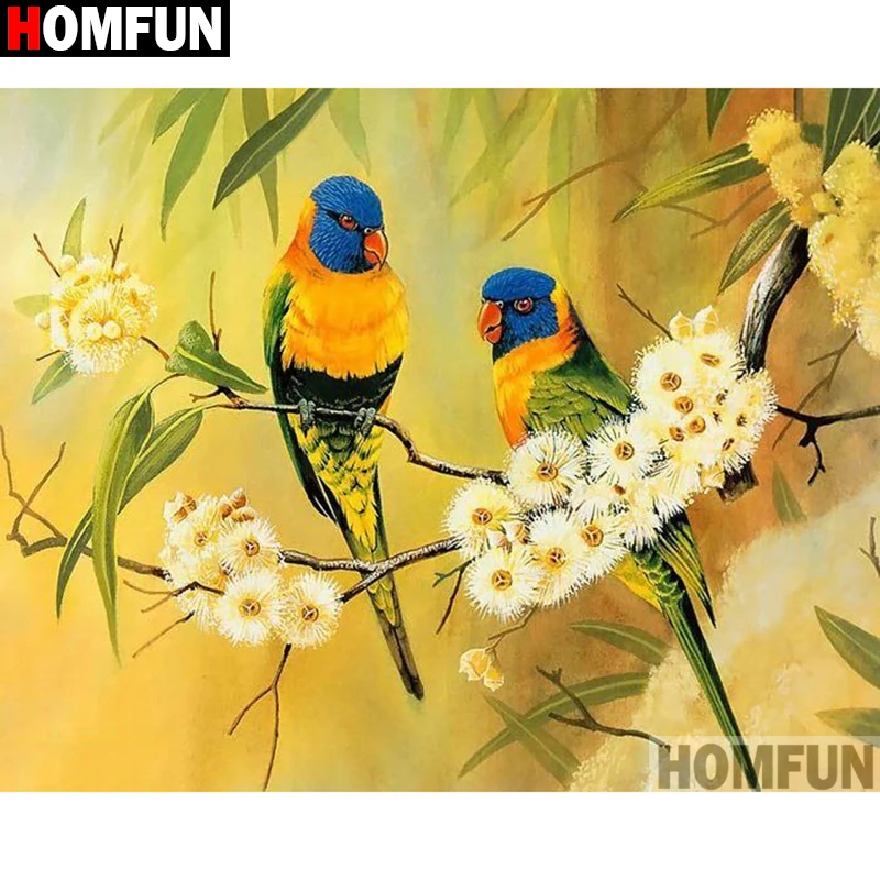 Алмазная 5D картина птица цветок пейзаж HOMFUN вышивка крестиком с
