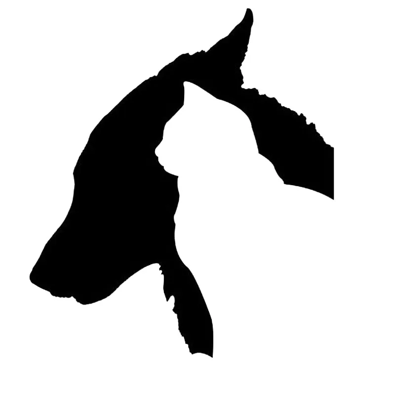 

15*17.3CM Dog Cat Silhouette Car Stickers Waterproof Vinyl Decal Car Styling Bumper Decoration Black/Silver S1-0775