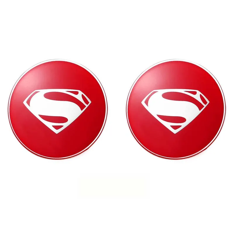 Superman 2 шт./компл. 65 мм автомобиль колесная Центральная наклейки креативный металлический подшипник ступицы колеса Кепки наклейки автомобильные брелки с логотипом крышка ступицы автомобиля аксессуары для укладки волос - Цвет: Superman