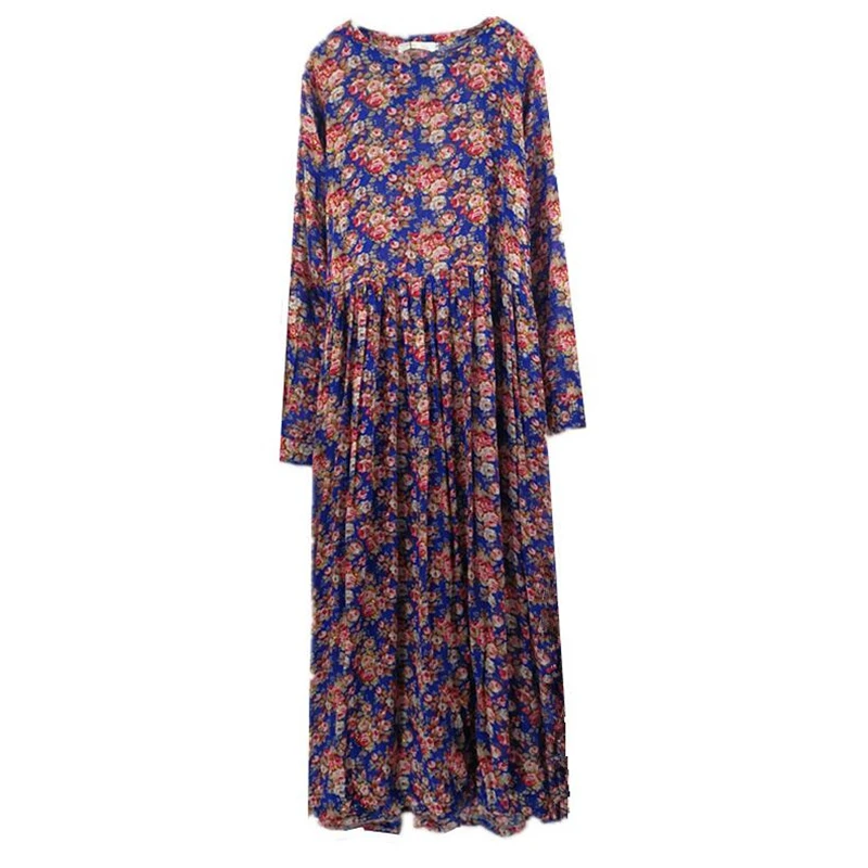 Женское длинное платье Boho из хлопка и льна с цветочным принтом большие размеры 6XL