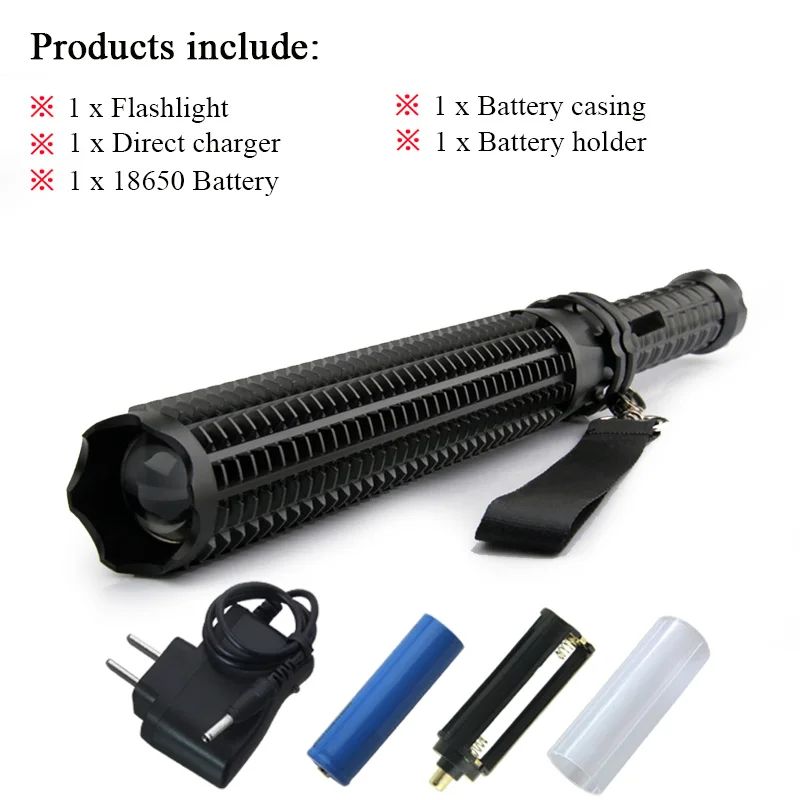Flashlight B Охотничий фонарик, телескопический зум, дубинка, XML-T6 фонарь, фонарик 18650 или AAA, фонарь для самозащиты, водонепроницаемая лампа - Испускаемый цвет: Flashlight B