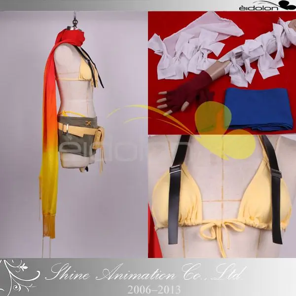 Final Fantasy X 2 Rikku Косплэй костюм с повязкой на голову и Перчатки рукава 11|cosplay costume|cosplay